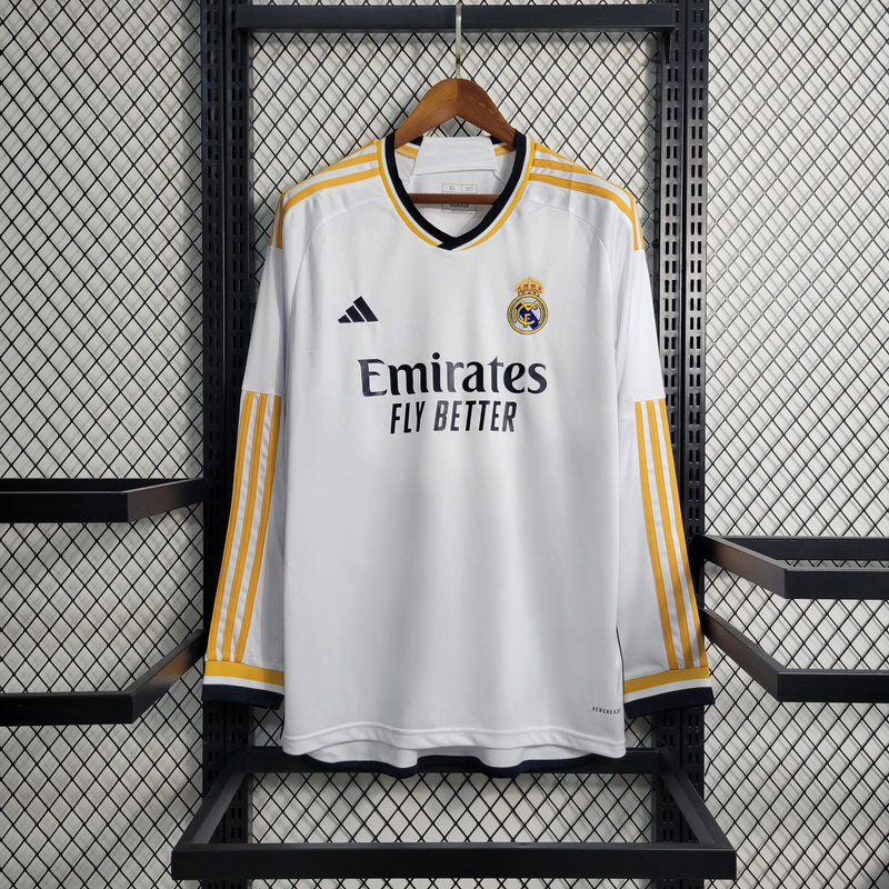 Camisa Real Madrid Home Manga comprida 23/24 - Adidas Torcedor Masculina - Torcedor - My Store