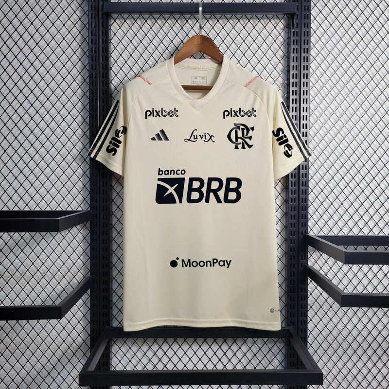 Camisa Flamengo Treino Branca + Patrocínios 23/24 - Versão Torcedor - My Store