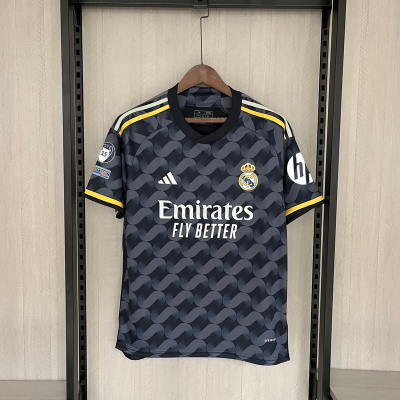 Camisa Real Madrid Away + Patch  Champions League
Foundation  24/25 - Adidas Torcedor Masculina - lançamento